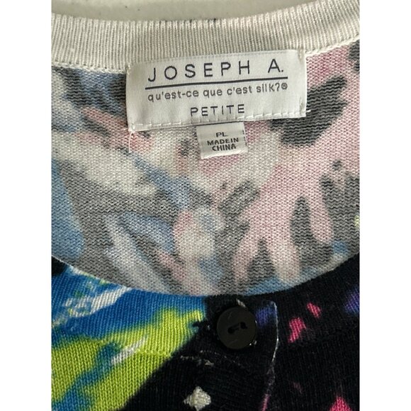 Joseph A. Women's Petite Floral Print Cardigan Sweater Multicolor PL RUNS SMALL - Picture 4 of 8